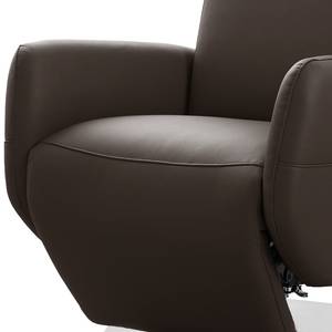 Fauteuil relax Bosville Cuir véritable - Cuir Pua: Marron foncé - Fonction relaxation - Réglage électrique : 2 moteurs avec batterie