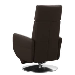 Relaxfauteuil Bosville echt leer - Leer Pua: Donkerbruin - Relaxfunctie - Handmatig verstelling