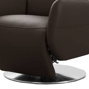 Relaxfauteuil Bosville echt leer - Leer Pua: Donkerbruin - Relaxfunctie - Handmatig verstelling