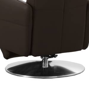 Relaxfauteuil Bosville echt leer - Leer Pua: Donkerbruin - Relaxfunctie - Handmatig verstelling