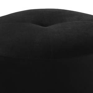 Gestoffeerde Hocker Monteux fluweel - Velours Ravi: Zwart - 63 x 63 cm