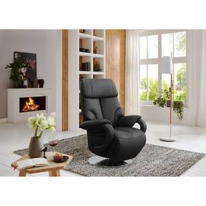 Relaxfauteuil Foulbec echt leer - Leer Pua: Zwart - Relaxfunctie