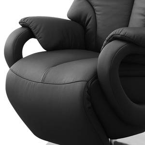 Relaxfauteuil Foulbec echt leer - Leer Pua: Zwart - Relaxfunctie