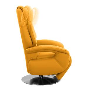 Relaxfauteuil Givors echt leer - Leer Pua: Goudbruin - Relaxfunctie