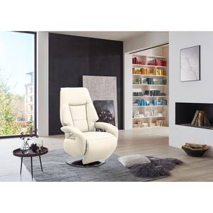 Relaxfauteuil Givors echt leer - Leer Pua: Crèmekleurig - Relaxfunctie