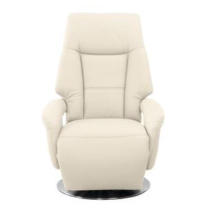 Fauteuil relax Givors Cuir véritable - Cuir Pua: Crème - Fonction relaxation