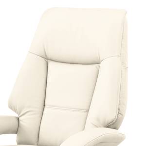 Relaxfauteuil Givors echt leer - Leer Pua: Crèmekleurig - Relaxfunctie