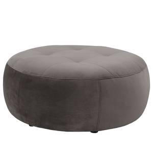 Gestoffeerde Hocker Monteux fluweel - Velours Ravi: Grijsbruin - 104 x 104 cm