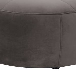 Gestoffeerde Hocker Monteux fluweel - Velours Ravi: Grijsbruin - 104 x 104 cm