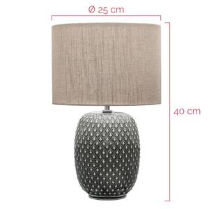 Lampe Pretty Classy Tissu mélangé / Céramique - 1 ampoule