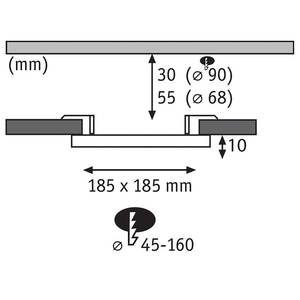 LED-Einbauleuchte Veluna X Acrylglas - 1-flammig