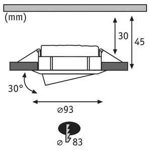 LED-Einbauleuchte Nova Plus IV Kunststoff / Aluminium - 3-flammig