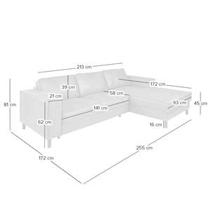 Divano angolare FORT DODGE Effetto pelle anticata - Microfibra Yaka: noce moscata - Longchair preimpostata a destra - Funzione letto