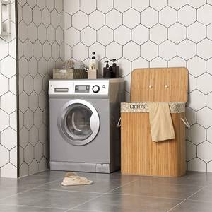 Wasmand Beaulon bamboe/geweven stof - Beige