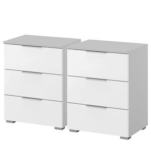 Table de chevet Alabama (lot de 2) Blanc alpin / Gris - 3