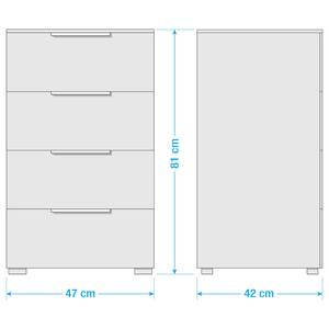 Commode Alabama I Blanc brillant / Gris