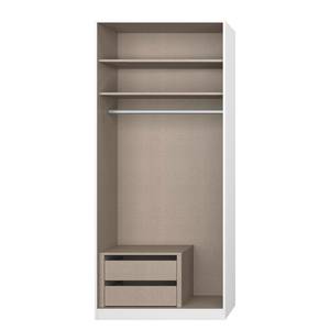 Armoire à portes battantes Alabama Blanc alpin / Gris - 91 x 210 cm - Premium - Sans portes miroir