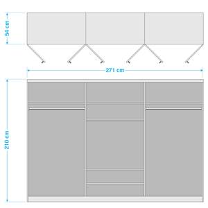 Draaideurkast Alabama Grijs - 271 x 210 cm - Classic - Zonder spiegeldeuren