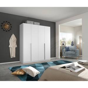 Armoire à portes battantes Alabama Blanc alpin / Gris - 181 x 210 cm - Premium - Sans portes miroir