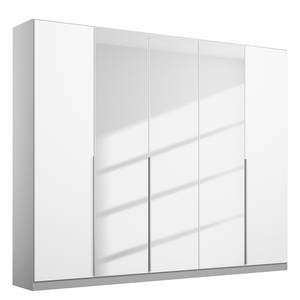 Armoire à portes battantes Alabama Blanc alpin / Gris - 226 x 229 cm - Premium - Avec portes miroir