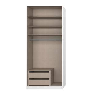 Armoire à portes battantes Alabama Blanc brillant / Gris - 91 x 229 cm - Premium - Sans portes miroir