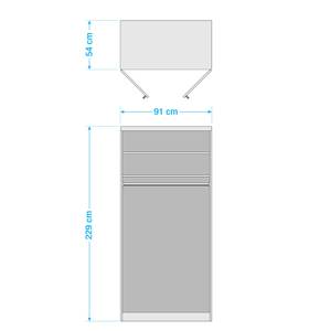 Armoire à portes battantes Alabama Gris - 91 x 229 cm - Basic - Sans portes miroir