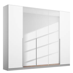 Drehtürenschrank Alabama Hochglanz Weiß / Grau - 226 x 210 cm - Premium - Mit Spiegeltür/-en