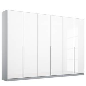 Armoire à portes battantes Alabama Blanc brillant / Gris - 271 x 210 cm - Classic - Sans portes miroir