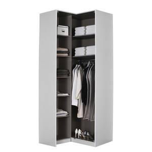 Armoire d’angle Alabama II Gris - Hauteur : 229 cm - Avec portes miroir