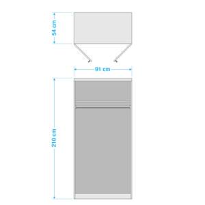 Armoire à portes battantes Alabama Gris - 91 x 210 cm - Basic - Sans portes miroir