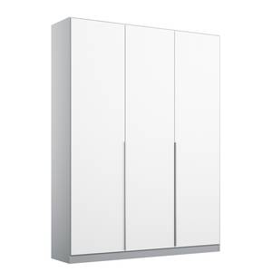 Armoire à portes battantes Alabama Blanc alpin / Gris - 136 x 210 cm - Basic - Sans portes miroir