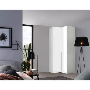 Armoire d’angle Alabama II Blanc alpin / Gris - Hauteur : 210 cm - Sans portes miroir