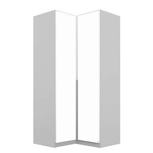 Armoire d’angle Alabama II Blanc alpin / Gris - Hauteur : 210 cm - Sans portes miroir