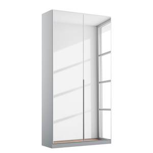 Draaideurkast Alabama Alpinewit/grijs - 91 x 210 cm - Basic - Met spiegeldeuren