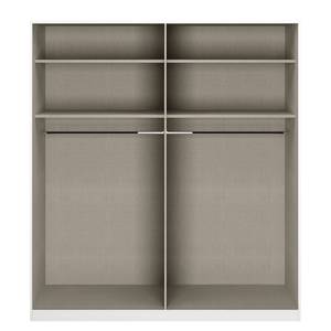 Drehtürenschrank Alabama Hochglanz Weiß / Grau - 181 x 229 cm - Basic - Ohne Spiegeltür/-en