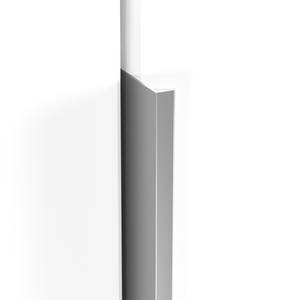 Drehtürenschrank Alabama Hochglanz Weiß / Grau - 91 x 210 cm - Basic - Ohne Spiegeltür/-en