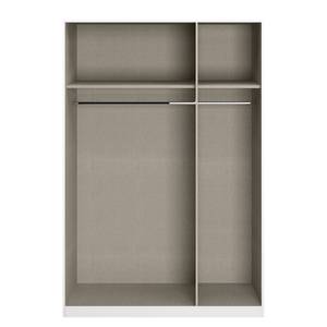 Drehtürenschrank Alabama Hochglanz Weiß / Grau - 136 x 210 cm - Basic - Ohne Spiegeltür/-en