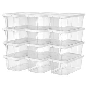 Schoenenbox La Maxe (12-delige set) kunststof - wit - 22 x 14 cm