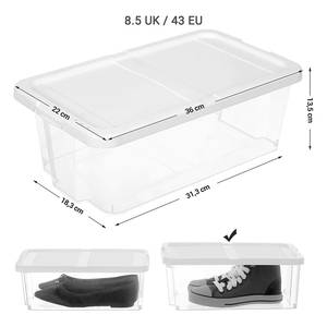 Schoenenbox La Maxe (12-delige set) kunststof - wit - 22 x 14 cm