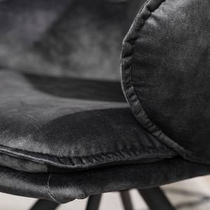 Sedia con braccioli Morlanne Velluto / Metallo - Color antracite