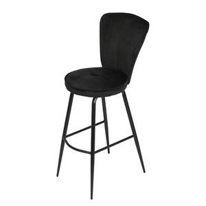 Chaises de bar Bouilly (lot de 2) Velours / Métal - Noir