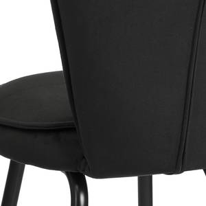 Chaises de bar Bouilly (lot de 2) Velours / Métal - Noir