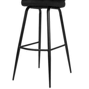 Chaises de bar Bouilly (lot de 2) Velours / Métal - Noir