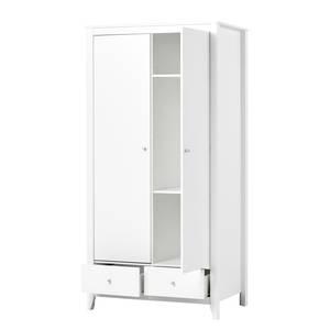 Armoire Christian Blanc - En partie en bois massif - 100 x 201 x 65 cm