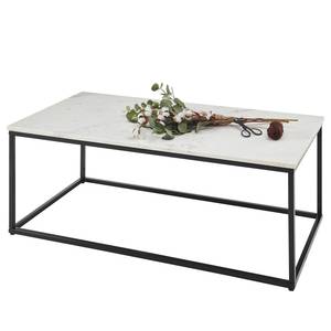 Tavolino da salotto Le Teil Marmo / Metallo - Bianco / Nero - Bianco