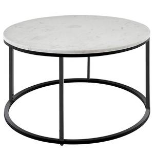 Tavolino da salotto Bussac Marmo / Metallo - Bianco / Nero - Bianco