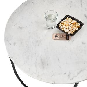 Tavolino da salotto Bussac Marmo / Metallo - Bianco / Nero - Bianco
