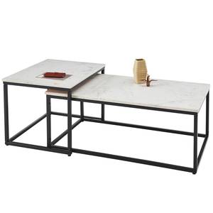 Tavolino da salotto Le Crest (set da 2) Marmo / Metallo - Bianco