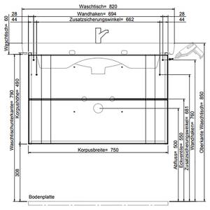 Badezimmerset 6005 II (3-teilig) Inklusive Beleuchtung - Hochglanz Weiß - Breite: 123 cm