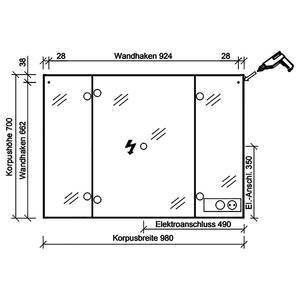 Badezimmerset 6005 II (3-teilig) Inklusive Beleuchtung - Eiche Riviera Dekor - Breite: 142 cm